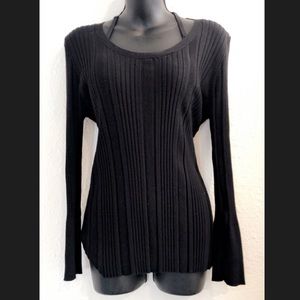 Classic ribbed black sweater blouse size 14/16